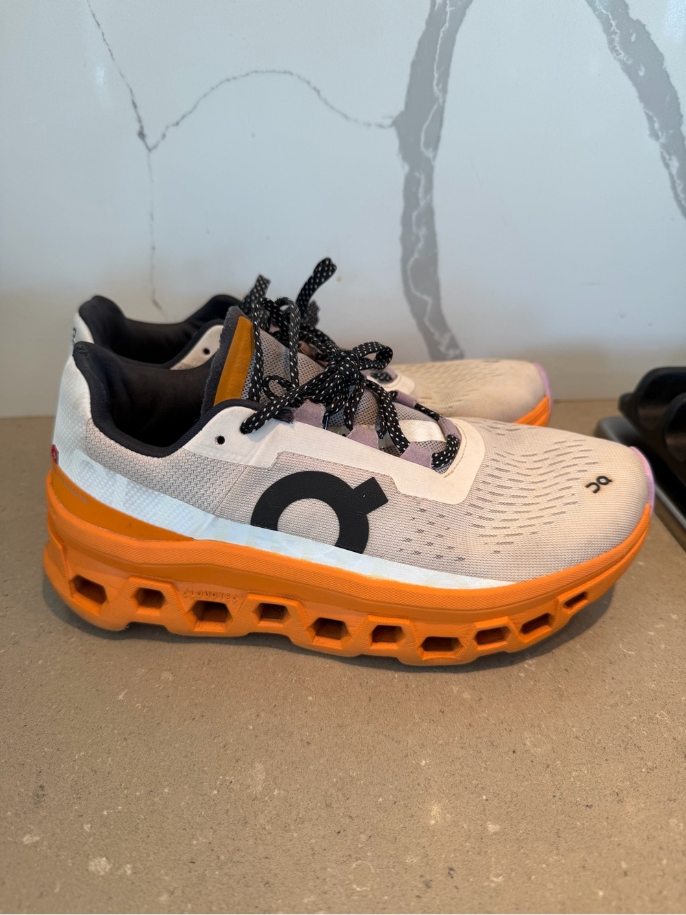 On Running Cloudmonster Women’s 8 White Orange Purple CloudTec Running Shoes - Picture 3 of 8